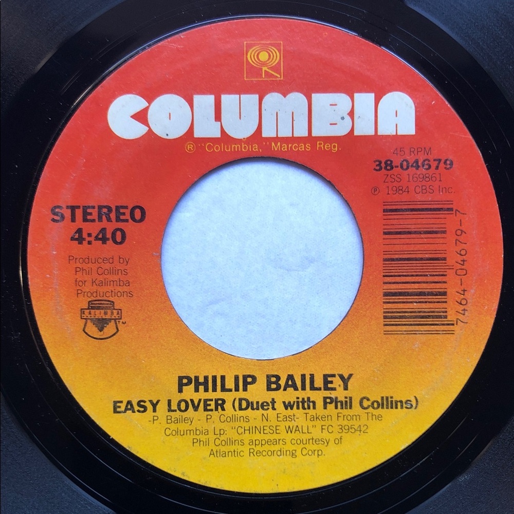 Philip Bailey Phil Collins Vinyl 45 Record East Lover Hit Song ‘84